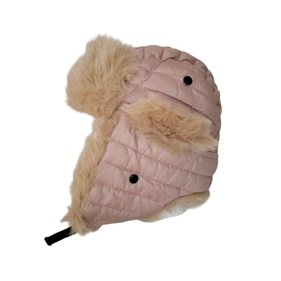 Faux Fur Aviator Trapper Hat With Ears Flaps For Women/Men Beige & Tan Warm Wint - Picture 2 of 14